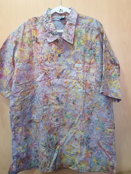 Batik Hemd - Lila mit Blumenmuster